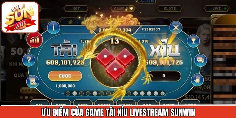 Ưu điểm khi tham gia tài xỉu livestream Sunwin